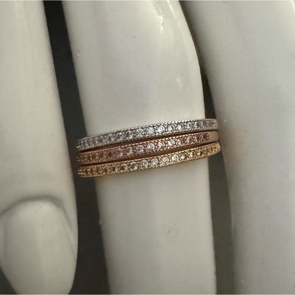 Adornia tri-color ring set